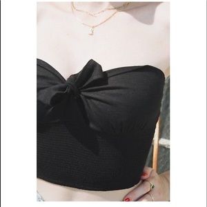 NWT brandy melville black tie front crop top